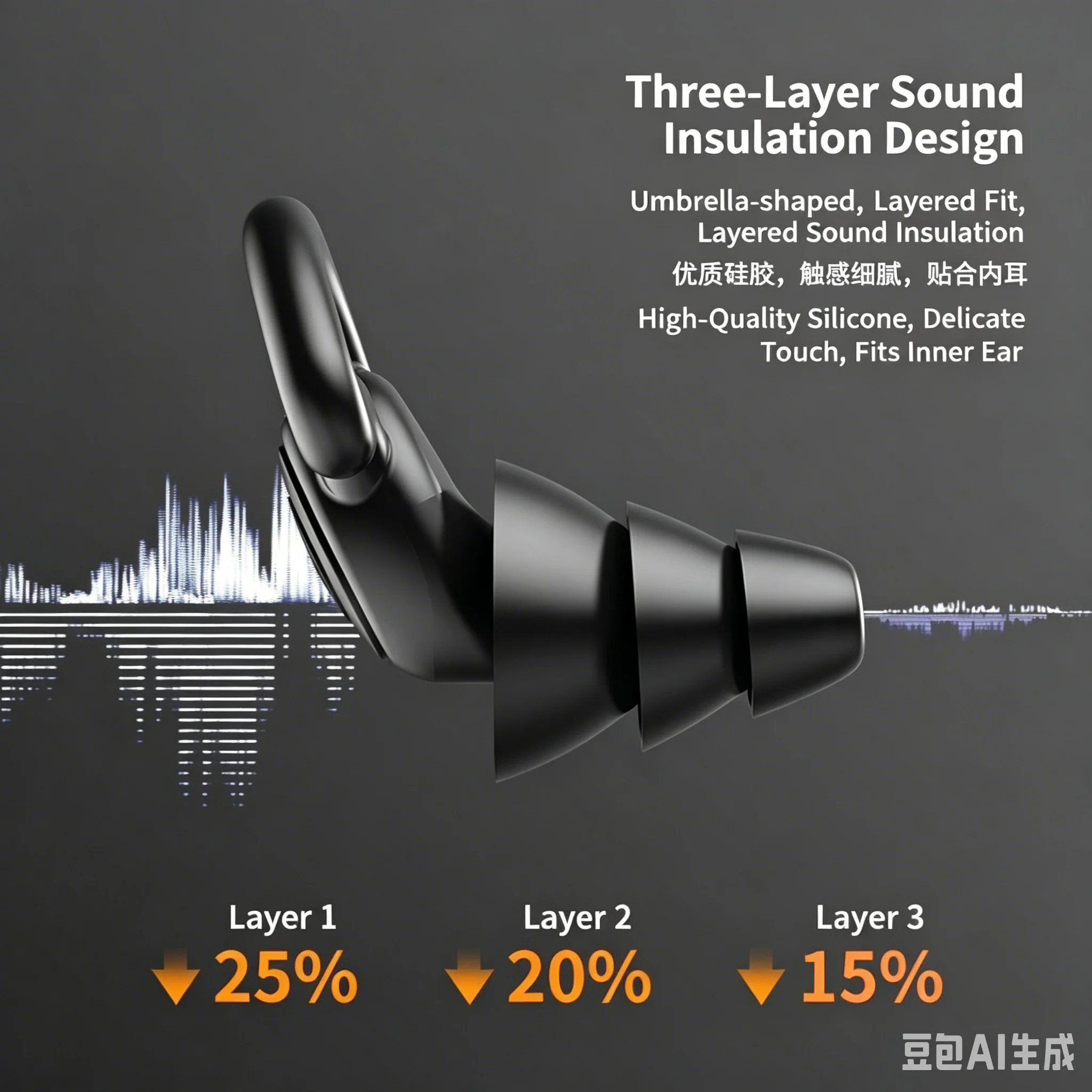 Silicone Sleep Earplugs, Reusable Sleep Earplugs, Suitable for Swimming Use, Noise-Reducing Hearing Protection Device