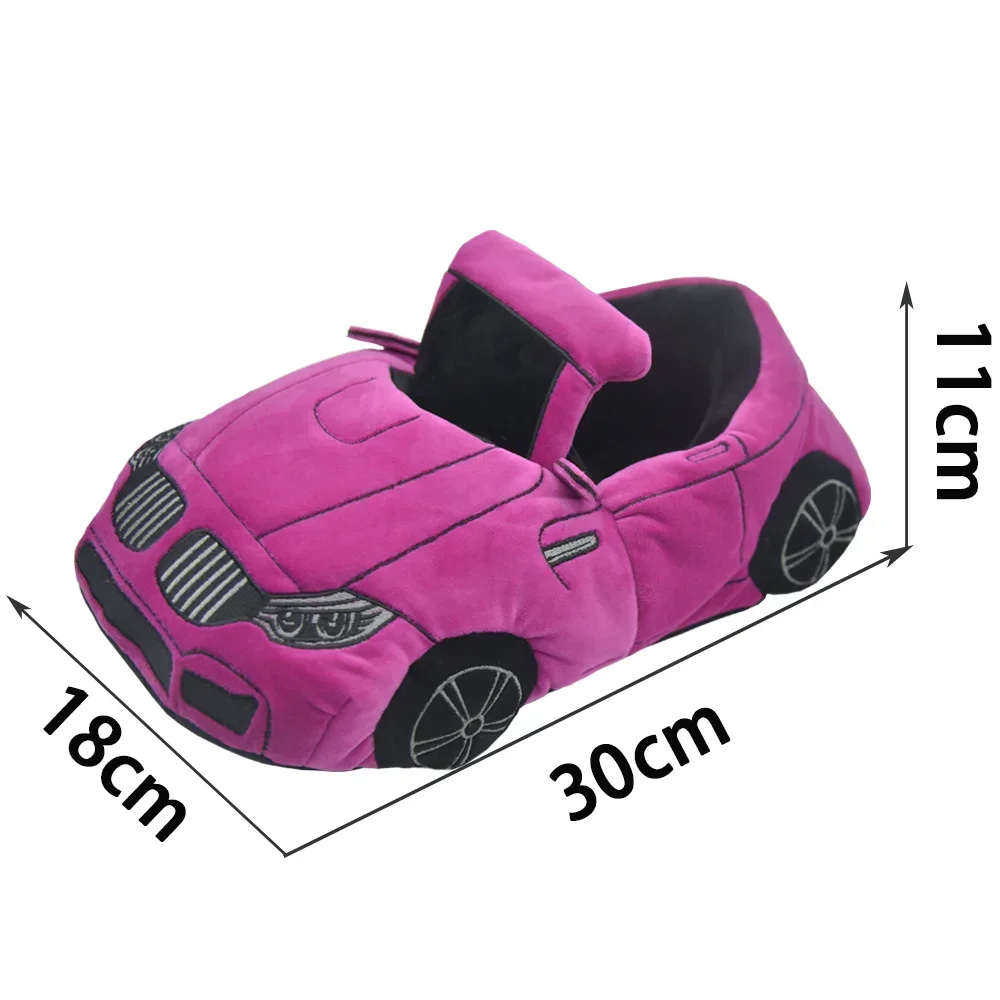 Vehicle Shape Plush Slippers Women Men Cartoon Car Warm Soft House Shoes Christmas Party Indoor Slipper - Image 4