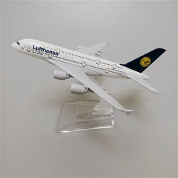 16センチメートル合金金属ダイキャスト航空機ドイツ航空ルフトハンザ模型エアバス380 A380航空エアウェイズの飛行機模型飛行機モデルギフト