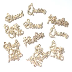 10pcs Mix Word Charm Pendant Bundle for Women Bracelet Making Queen Boss Chic Blessed Flawless Black Girl Magic Jewelry Findings