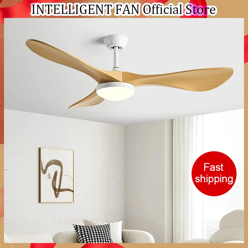 

52Inch Strong Wind Ceiling Fan Light Modern Simplicity Restaurant Electric Fan Household Ceiling Fan With Light And Control 220V