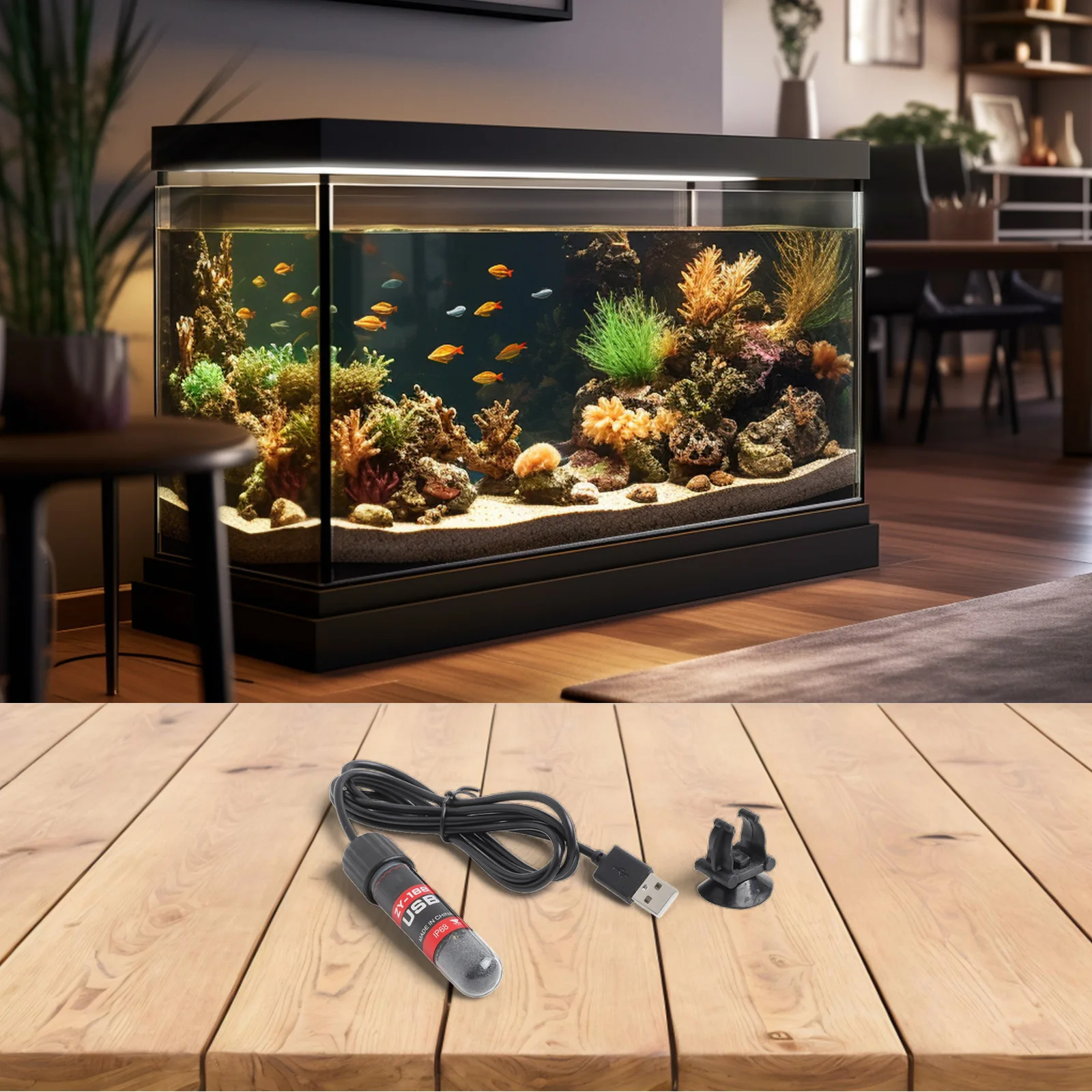 90*20mm Aquarium Heater Small Aquarium Heating Solution Aquarium Heater Automatic Temperature Control Suitable For 20L Tank
