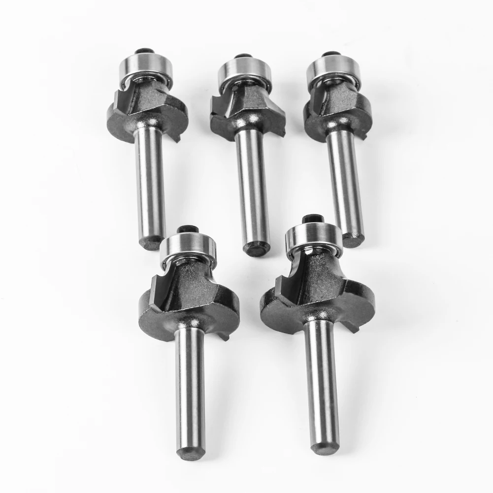 Haste Canto Redondo Sobre Router Bit, Cortador De Carboneto De Tungstênio, 1,4 & 6mm, BearingMilling Cutter para Madeira, Carpintaria