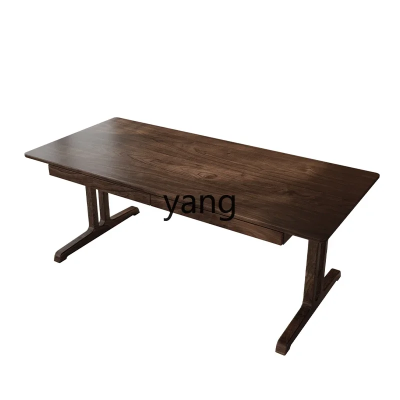 

Ltt black walnut living room home large long table meeting workbench office desk