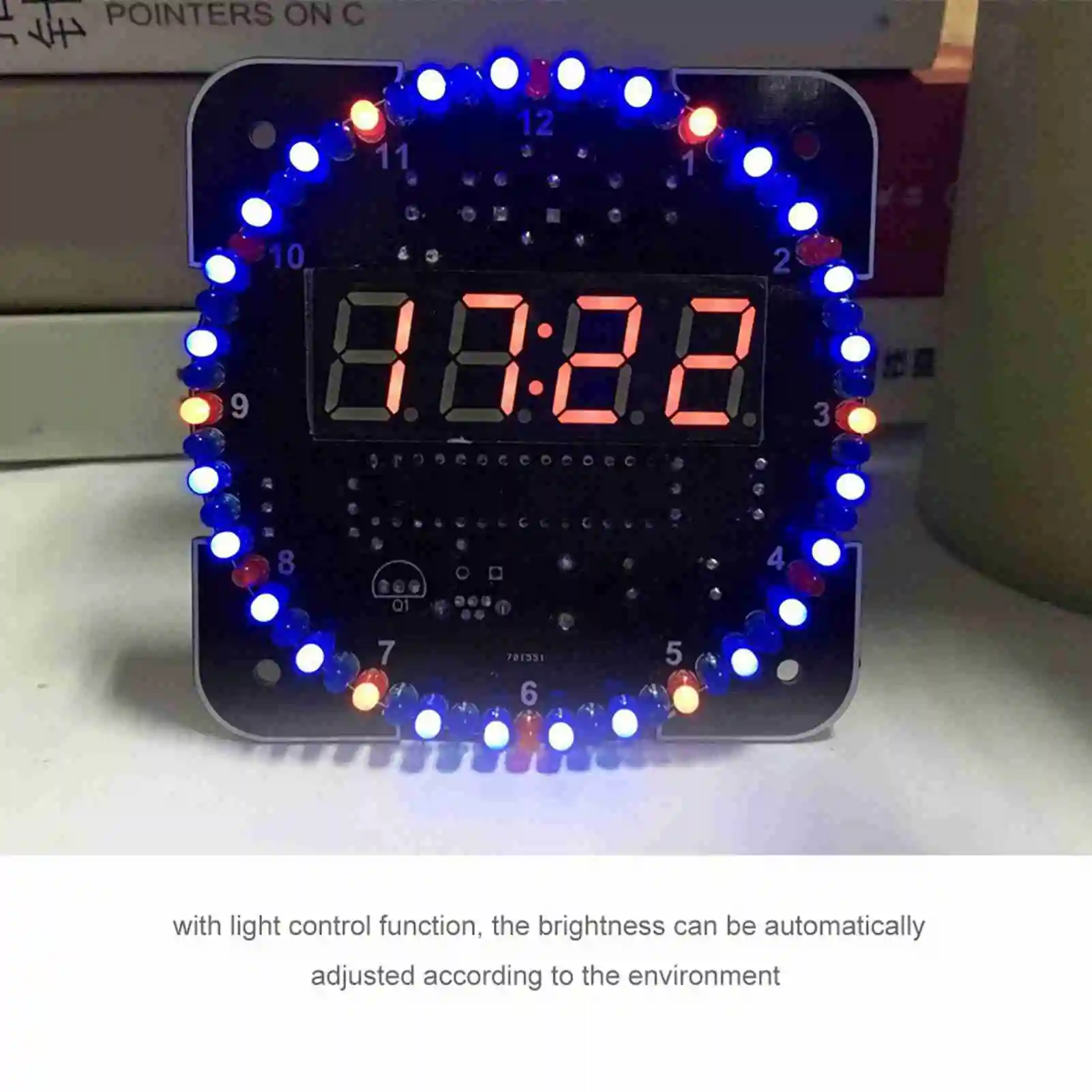 MultiFunction Light Control Rotation Digital LED Electronic Temperature Clock Kit Suite Easy Assembly for DIY Electronic Project