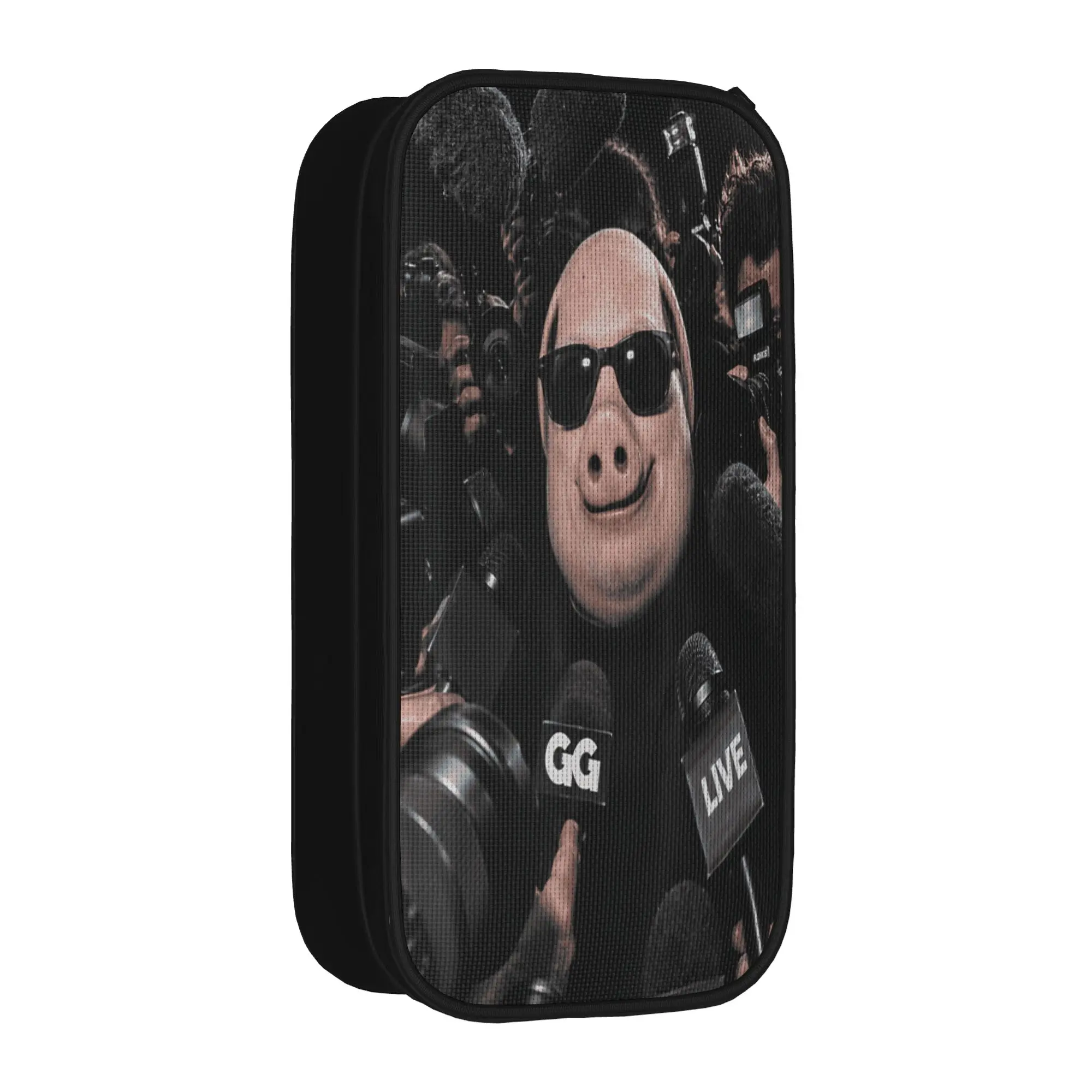 Breaking News John Pork Funny Superstar Meme Media Spotlight Pencil Case Zipper Pencil Box Vintage Back To School Pencil Cases