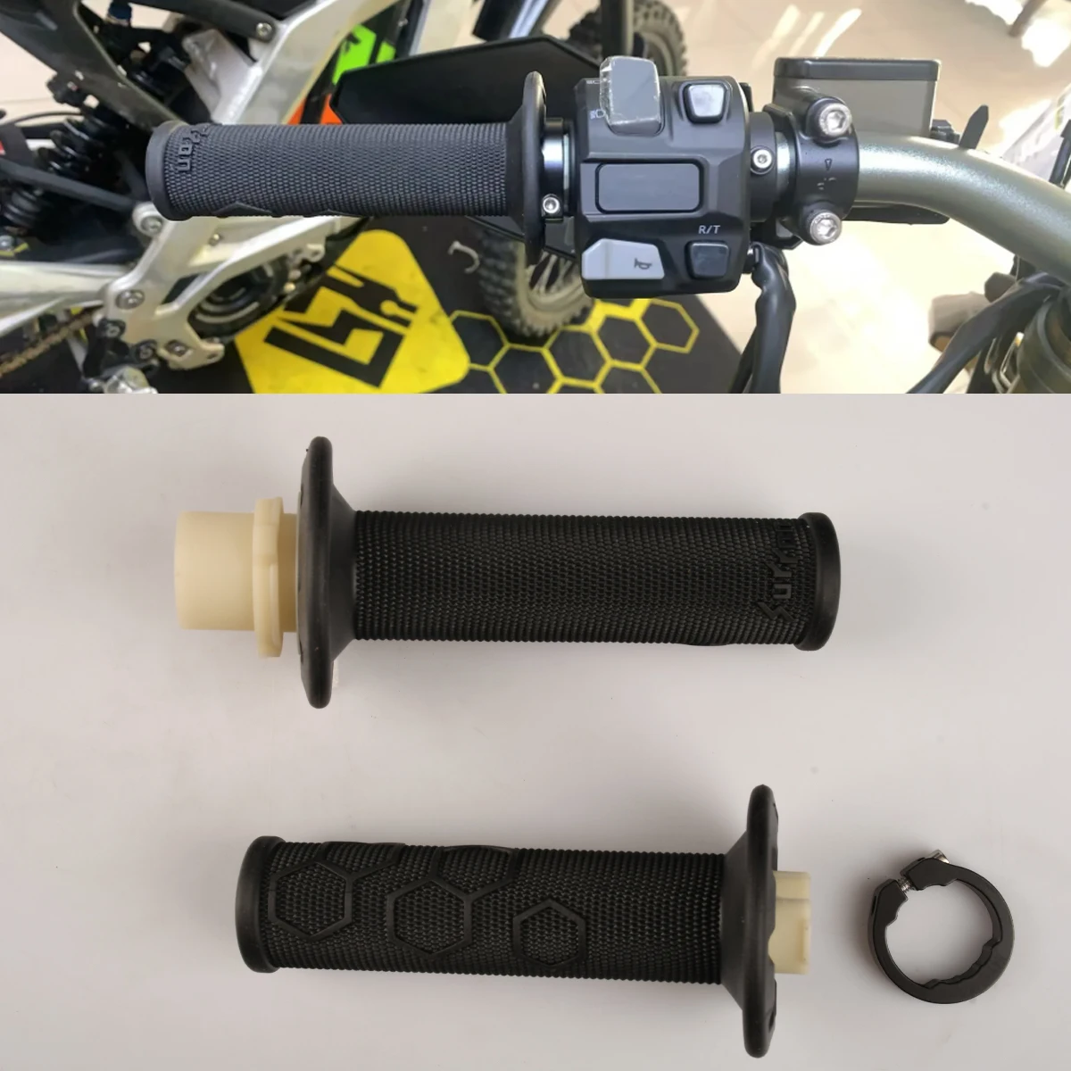 

For Ultra Bee Handlebar Pit Dirt Bike Throttle Handle Bar Grip Cover Rubber For Most Motorcycle Electric Scooter Accessories