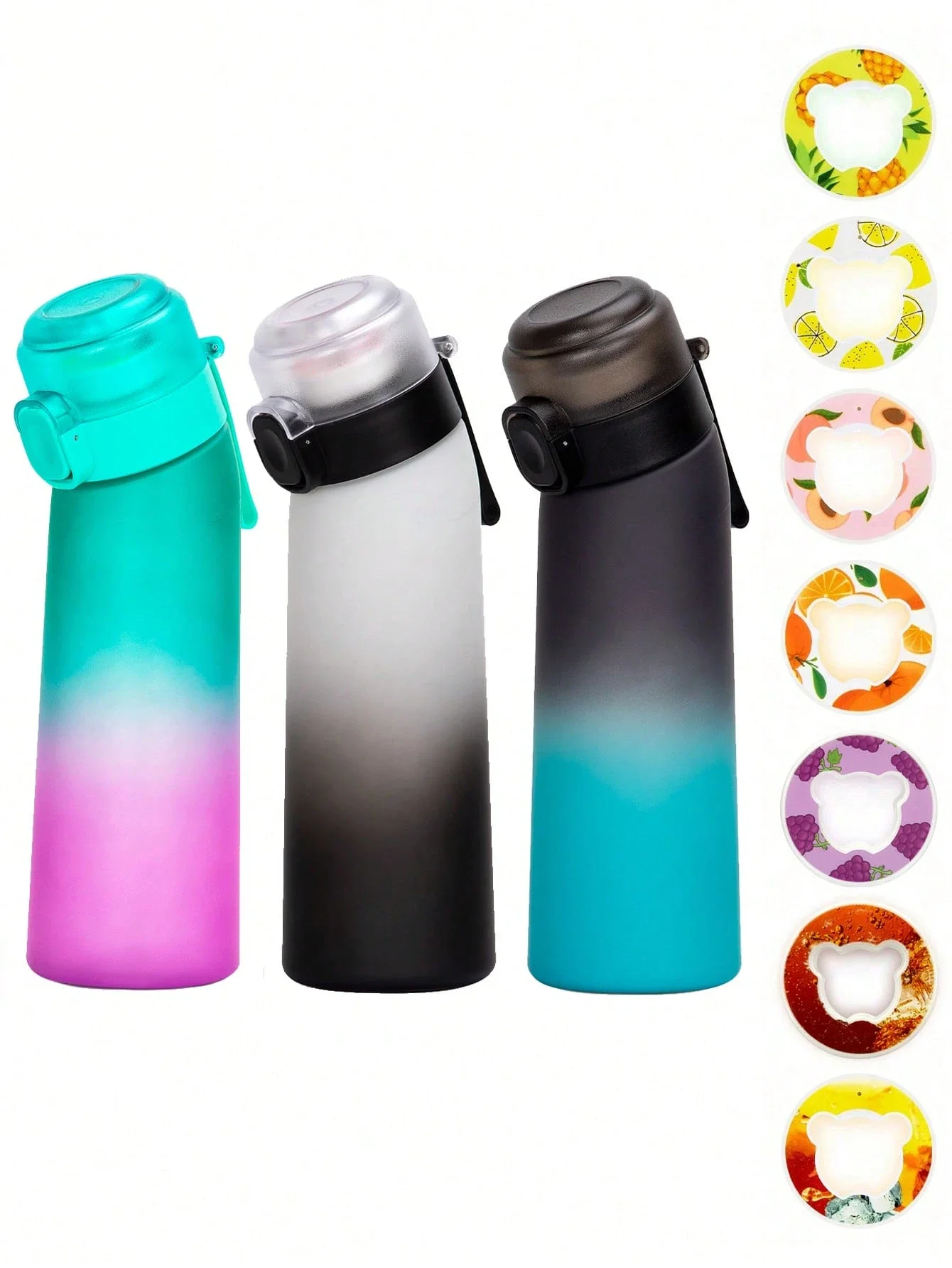 Botella de agua degradada con 1 ud., cápsulas de sabor perfumado con forma de oso aleatoria, 0 azúcar, 0 calorías, taza de agua, botellas de bebidas para exteriores