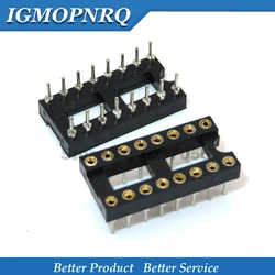 10pcs IC socket connector Round Hole 16 Pins 2.54MM DIP 2.54 DIP-16  Adaptor Solder Type High quality 16 PIN free shipping