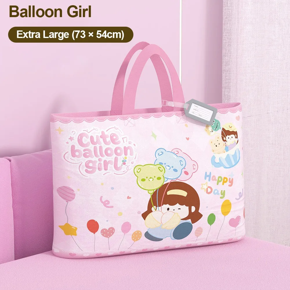 

Cartoon Print Kindergarten Quilt Storage Bag Large Capacity Oxford Cloth Clothes Packing Bag Foldable Lightweight