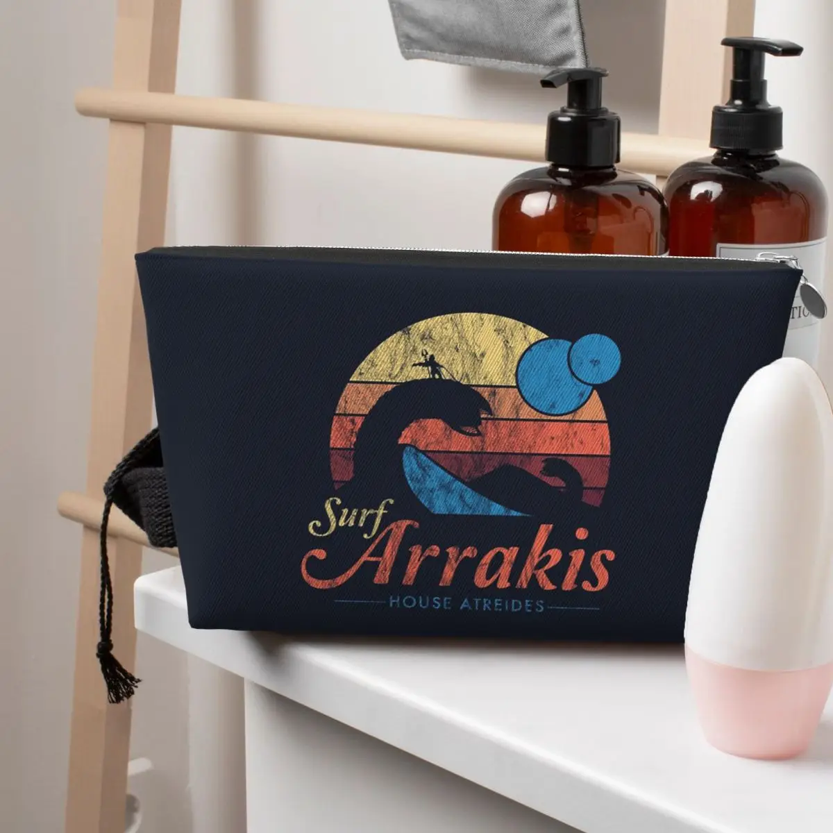 زيارة Arrakis المتعثرة تصفح الكثبان الرملية الخيال العلمي المرأة حقيبة مستحضرات التجميل السفر ماكياج المنظم الحقيبة أدوات الزينة تخزين Dopp عدة #1