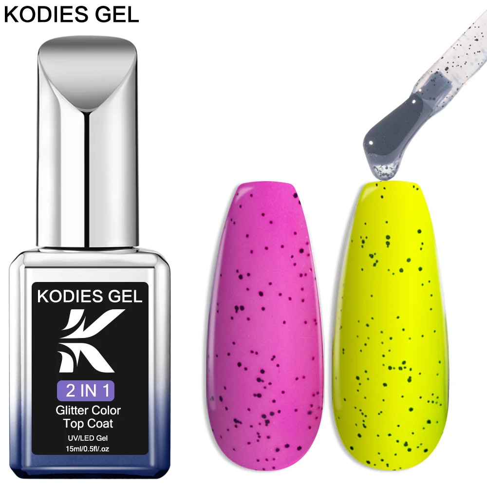 

KODIES GEL Матовое верхнее покрытие Блестящий гель-лак для ногтей Черные пятна Гель-лак Герметик Полуперманентный УФ Длительный матовый маникюр Искусство