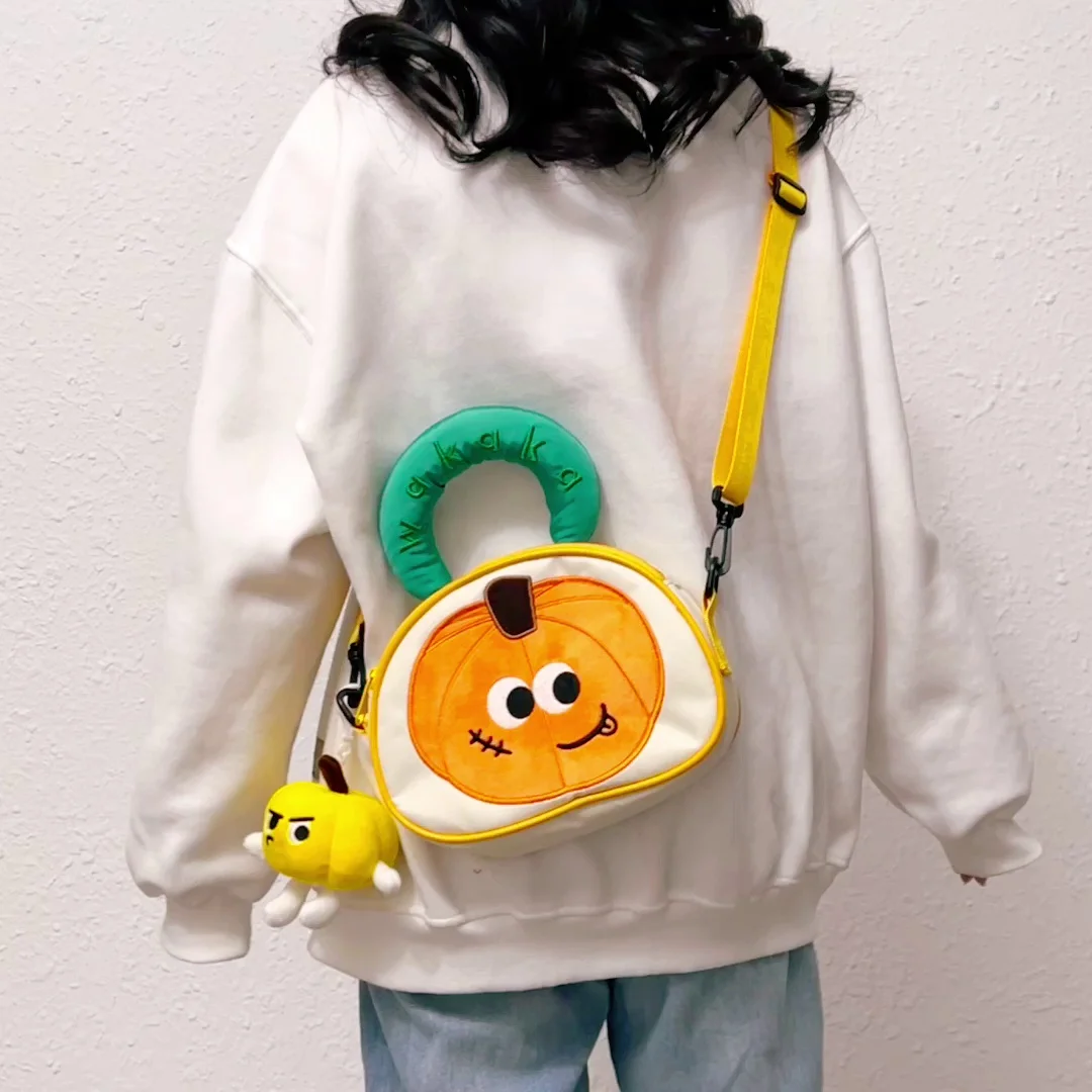 

Cartoon Pumpkin Crossbody Bag for Women 2023 New Cute Women's Handheld Embroidered Shoulder Bag Kawaii Lolita Loli Backpack