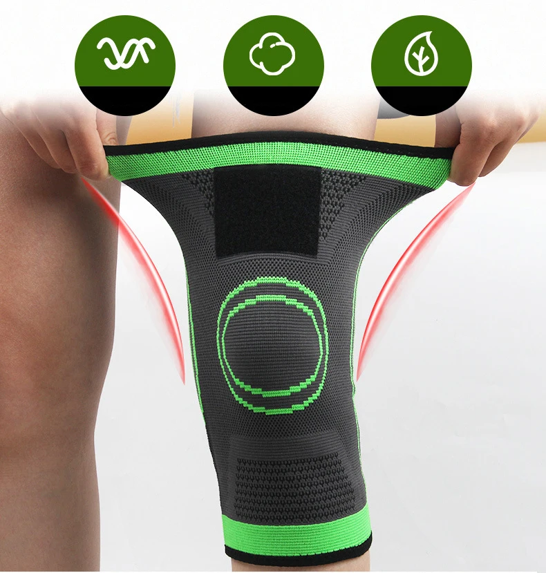 Fitness Knie Hülse Sport Straps Kompression Turnhalle Basketball Knie Protektoren Wandern Camping Badminton Männer Frauen Bein Wachen – Detail 3