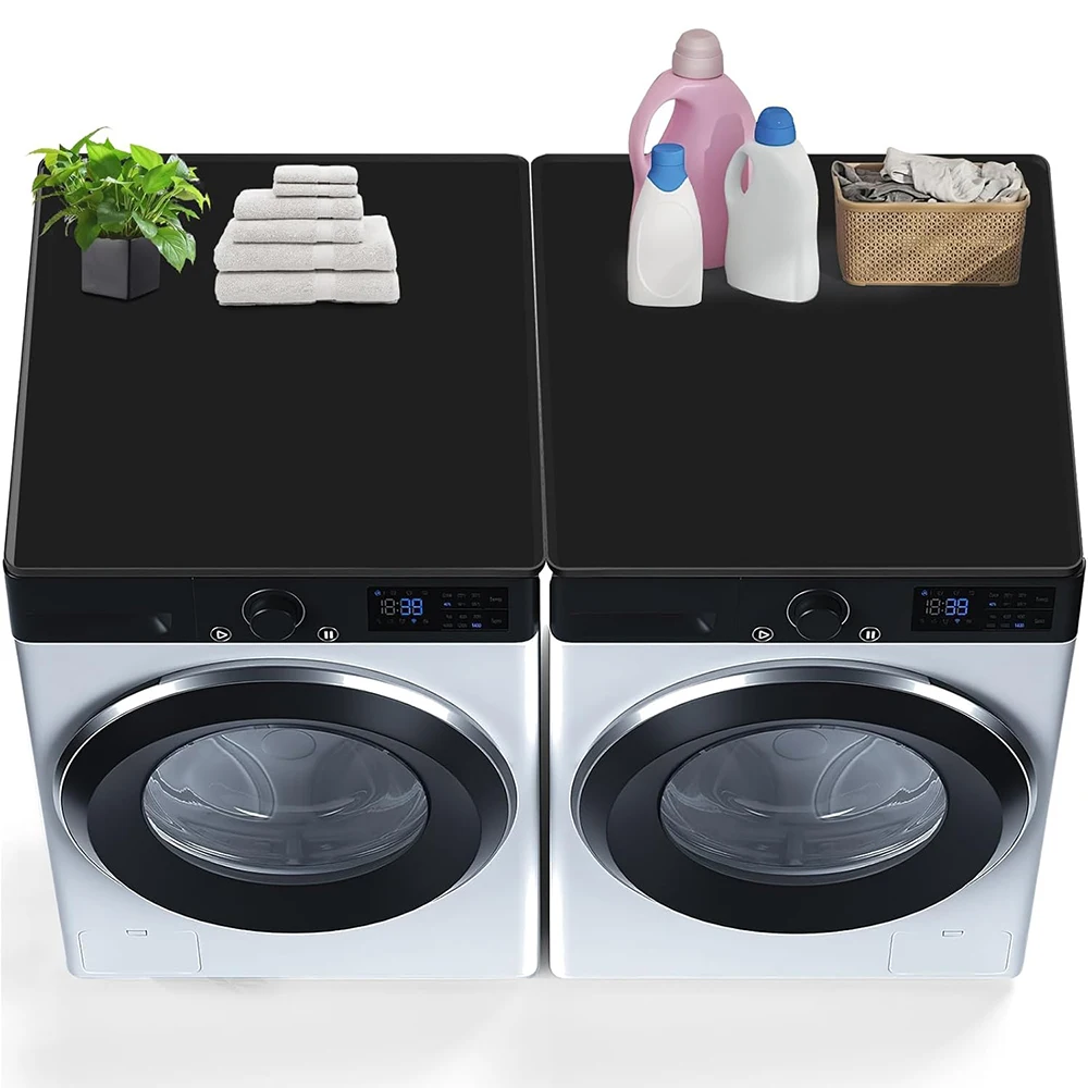 LMETJMA Washer and Dryer Topper Protector Mat Silicone Laundry Washing Machine Top Cover Non-Slip Laundry Topper Mat