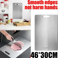 Board Kitchen Titanium Cutting Boards For Stainless 304 Steel Thickened Double-Sided Food Grade Portable Fruit Meat Chopping