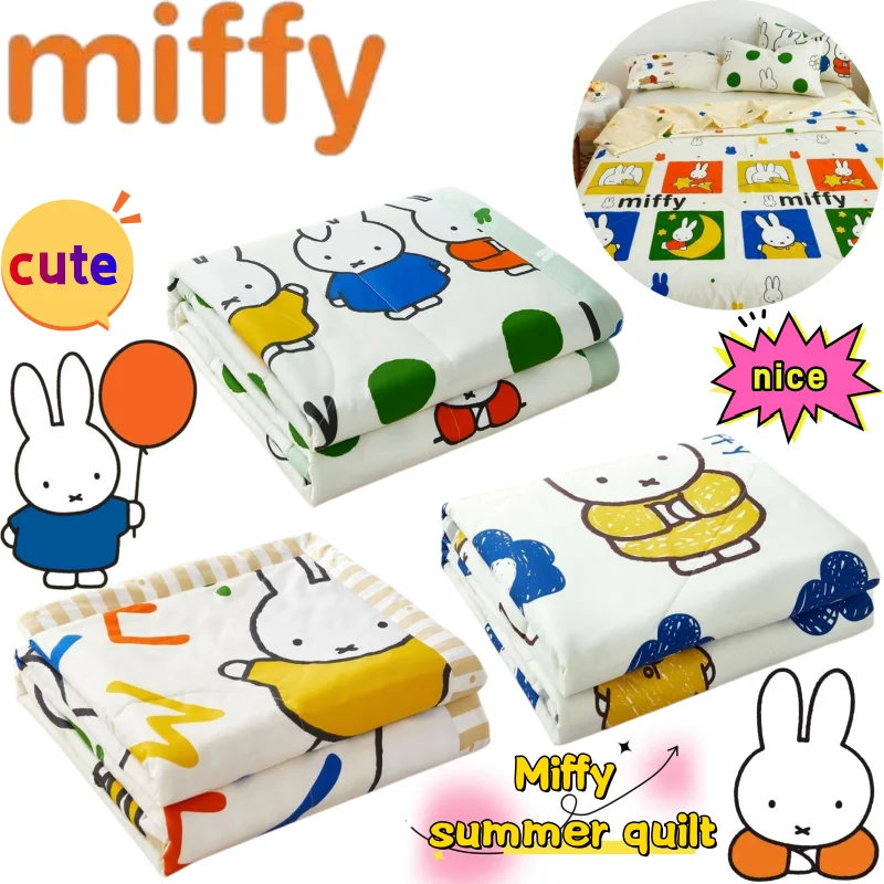 Miffy Rabbit Sommer-Kühldecke Hochwertiger Cartoon-Animationsdruck Heim-Sommerdecke Weiche Maschinenwaschbare Klimaanlagen-Decke – Detail 1