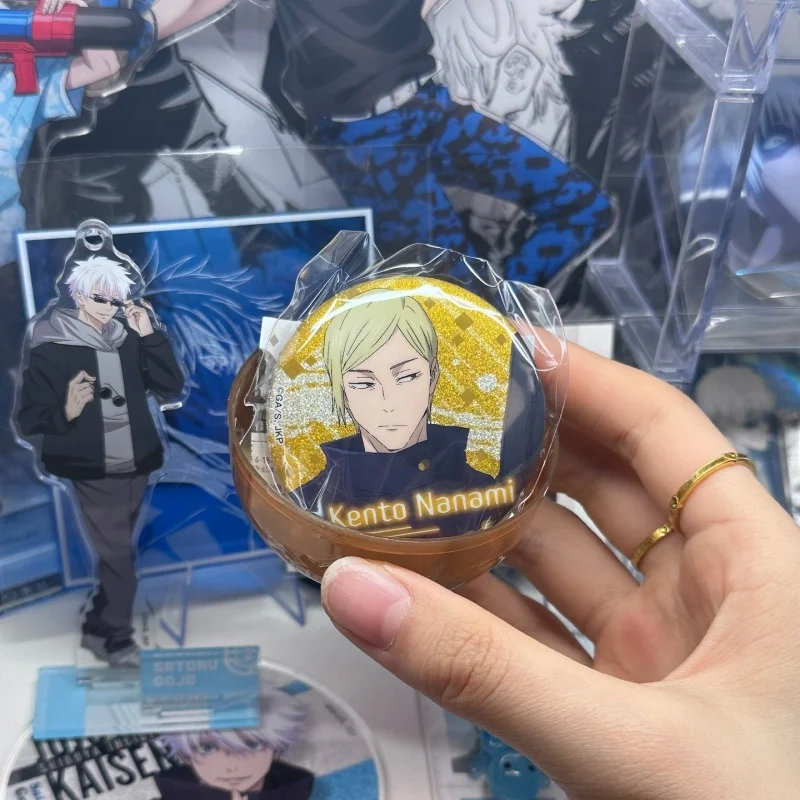 Stand Stones Gashapon Kawaii Jujutsu Kaisen "Gyokusetsu" Glitter Can Badge Collection Gojo Satoru Anime Pin Brooch Figures Gifts