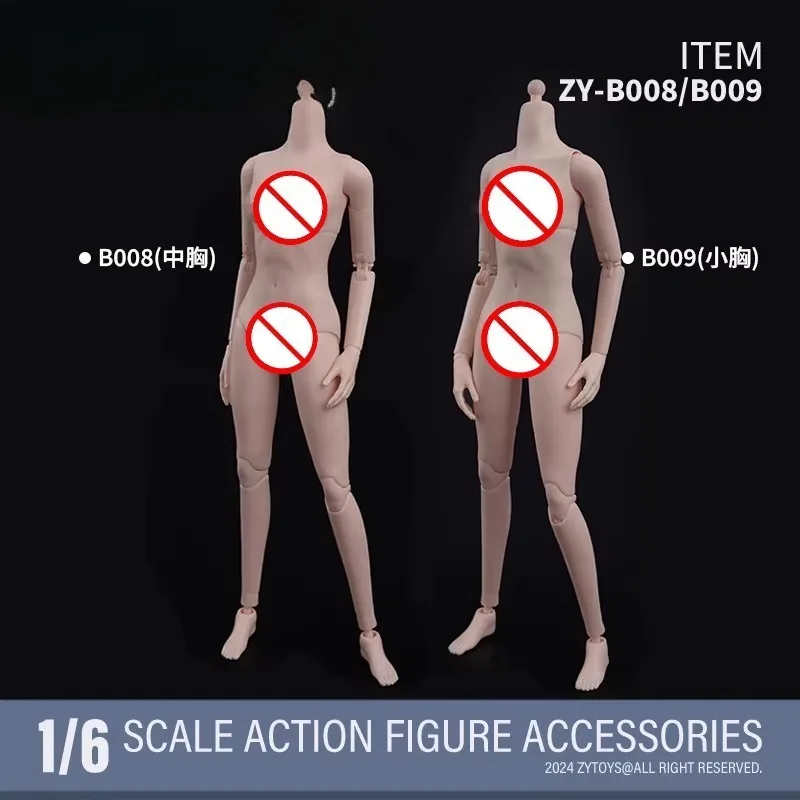

ZYTOYS ZY-B008 ZY-B009 1/6 Scale Super Flexible Asian Female Joint Body Small Middle Breast 12'' White Action Figure Body Dolls