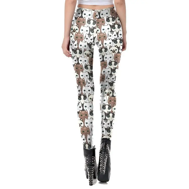 Yoga Leggings Women's Par Cosplay Pants Tummy Control High Waist Printed Long Trousers Tight Fit Polyester Fiber