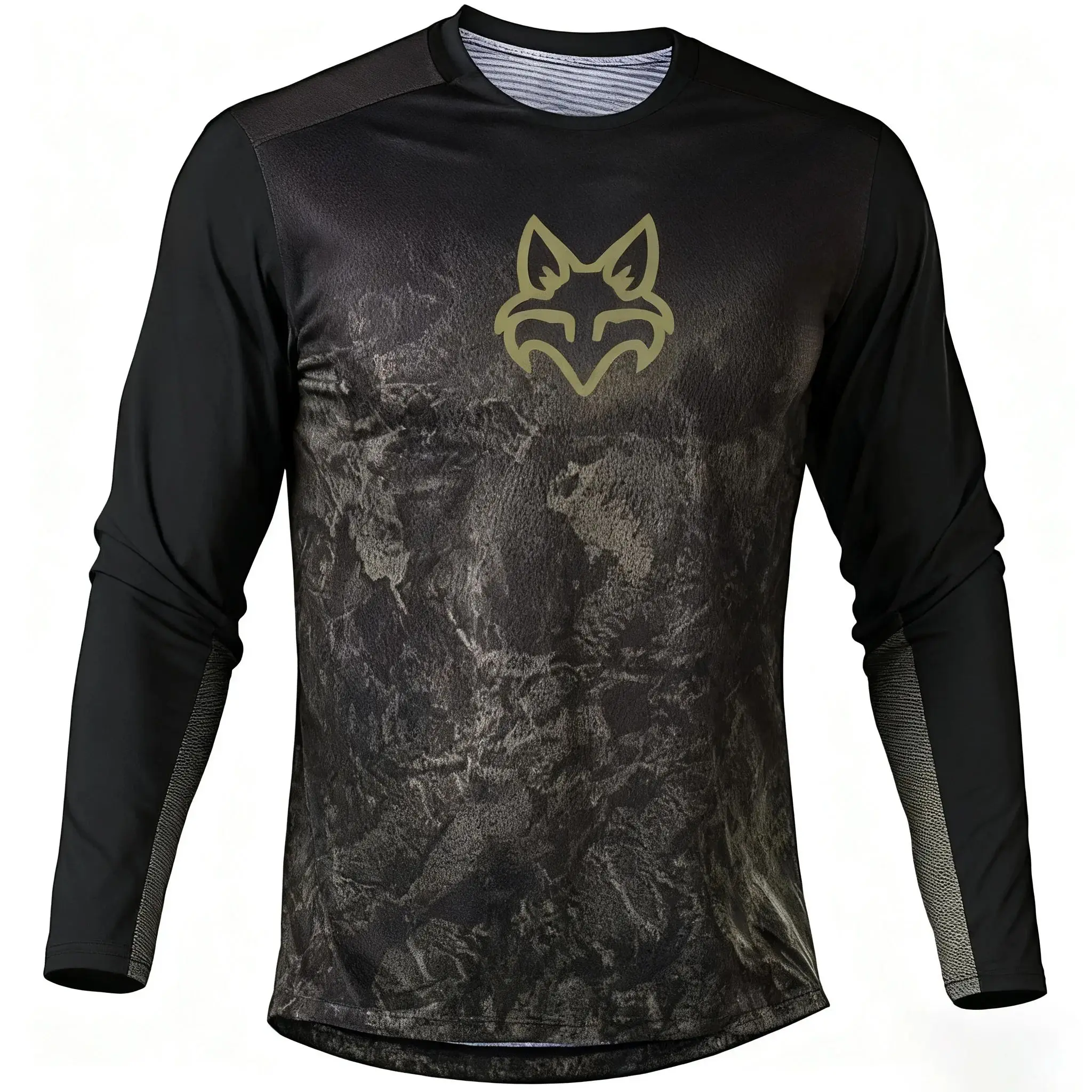 2025 قميص دراجة نارية للتخييم الجبلي مطبوع عليه ثعلب بدلة دراجة نارية عبر البلاد جبلية خارجية قابلة للتنفس بأكمام طويلة #3