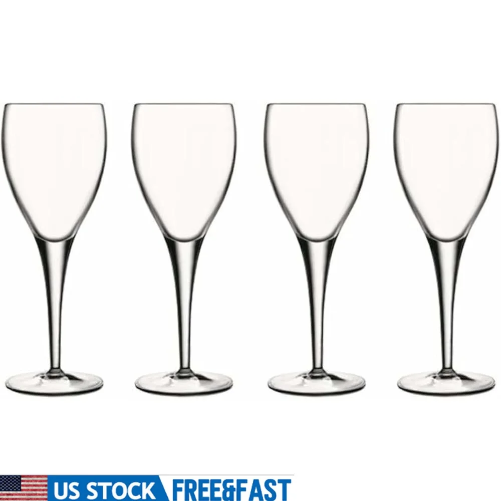 

Set of 4 Ultra-Clear Red Wine Glasses 11.5 oz Titanium Reinforced Stems Lead Free Dishwasher Safe Fine Laser-Cut Rims