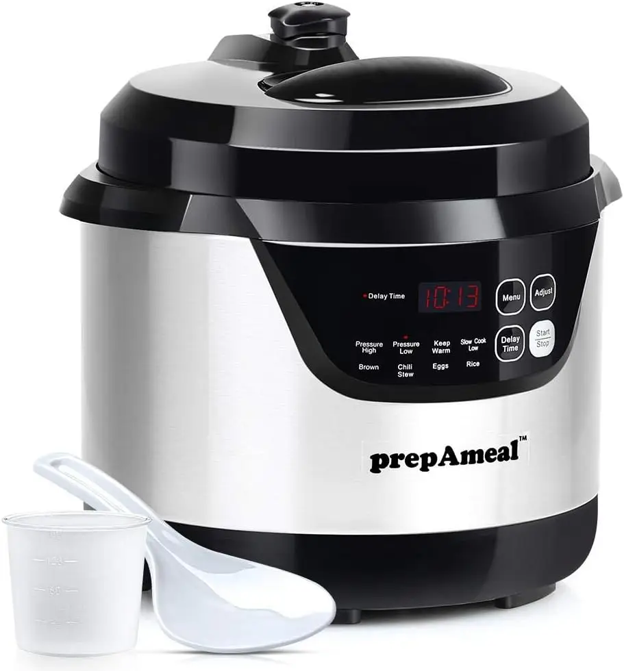 

3 Quart 8-in-1 Electric Pressure Cooker with Slow Cook, Rice, Steamer, Sauté, Brown, Warmer Functions