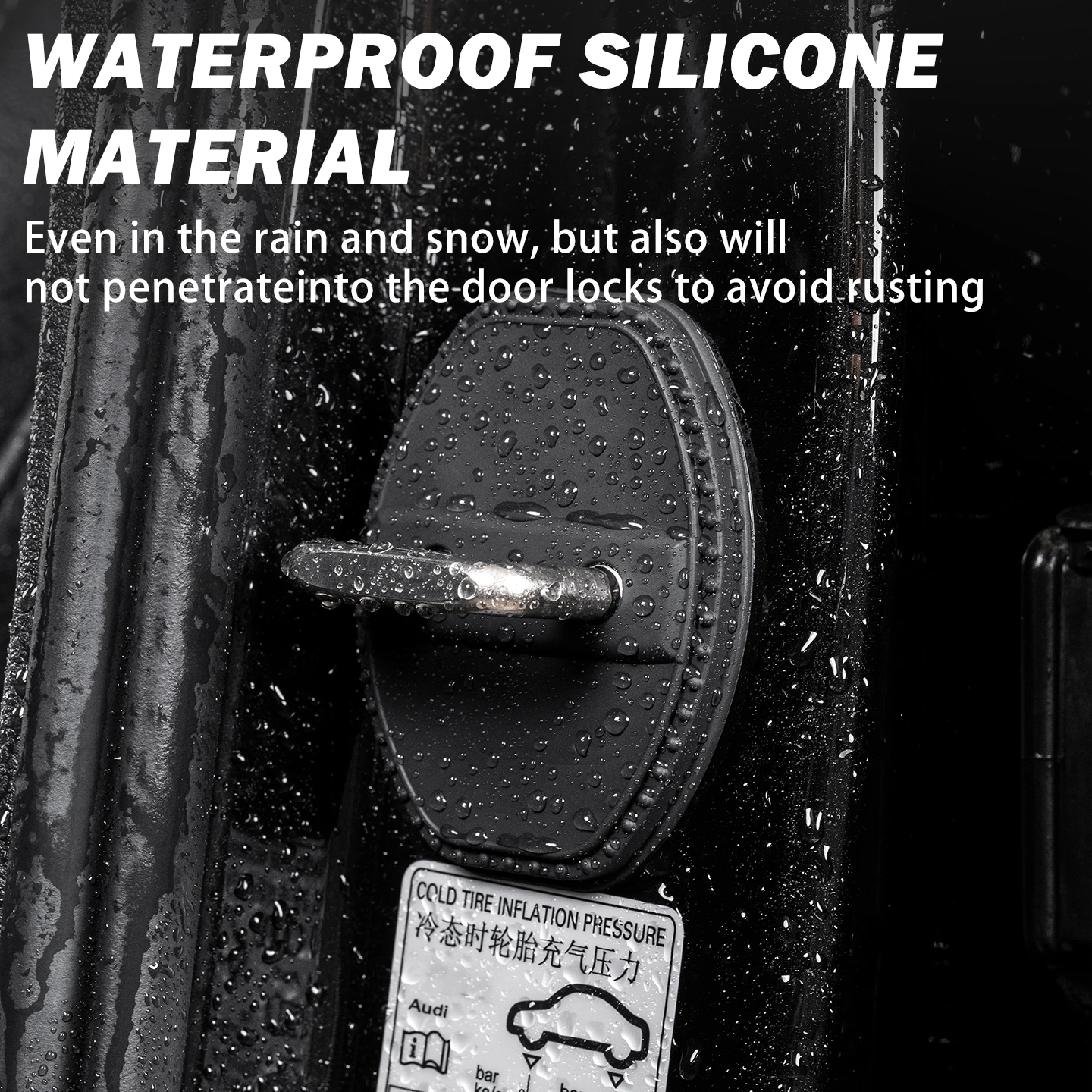 2/4 قطعة سيليكون قفل باب السيارة غطاء حماية الديكور الحال بالنسبة لأودي A3 8 فولت 2012 2013 2014 2015 2016 2017 2018 2019 2020 #5