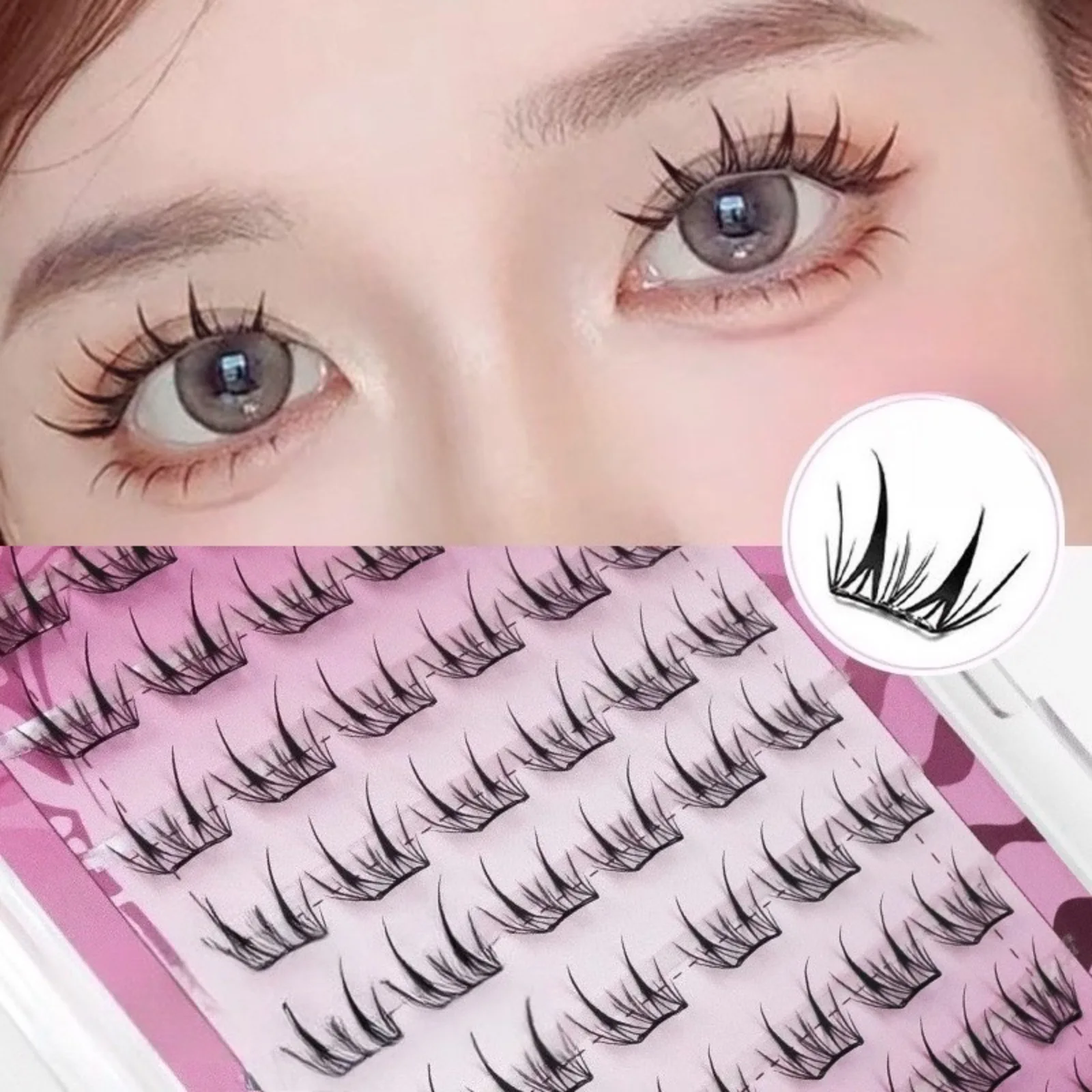 Ciglia individuali autoadesive e soffici, senza colla necessaria, estensione ciglia Manga alla moda coreana, ideale per il trucco quotidiano