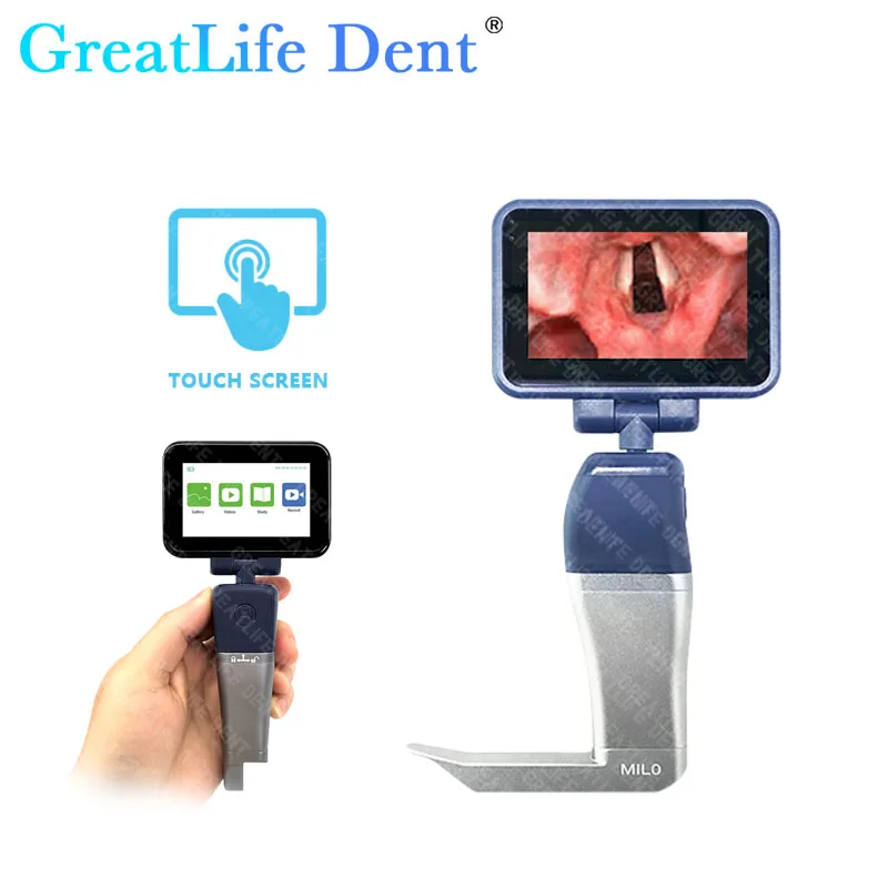 

GreatLife Dent In MX ES 3.2" HD Touch screen Anesthesia Digital Video Laryngoscope 7 sizes Reusable Sterilizable Blades Optional