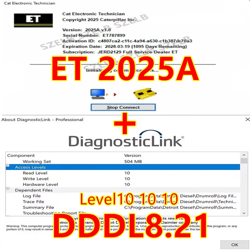 

Диагностическое программное обеспечение для электронных техник Cat 2025A + дизельная диагностическая ссылка 8,21 Профессиональный уровень 10, 10, 10