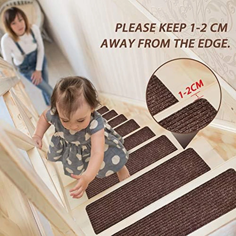 8Inch X 30Inch (15 In Pack) Non-Slip Carpet Stair Treads Non-Skid Safety Rug Resistant Indoor Runner Easy To Use White