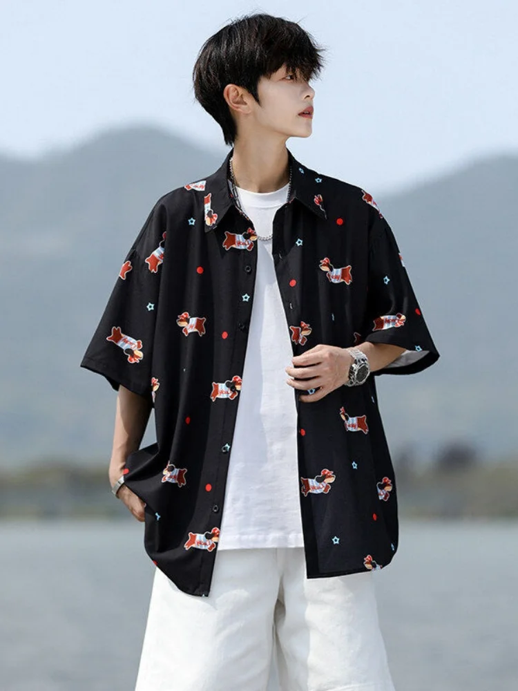 

Ice Silk Loose Fit ort Sve Men's irt Summer Thin Sle Durable Trendy Top for Teenage Boys Breathable Comfortable