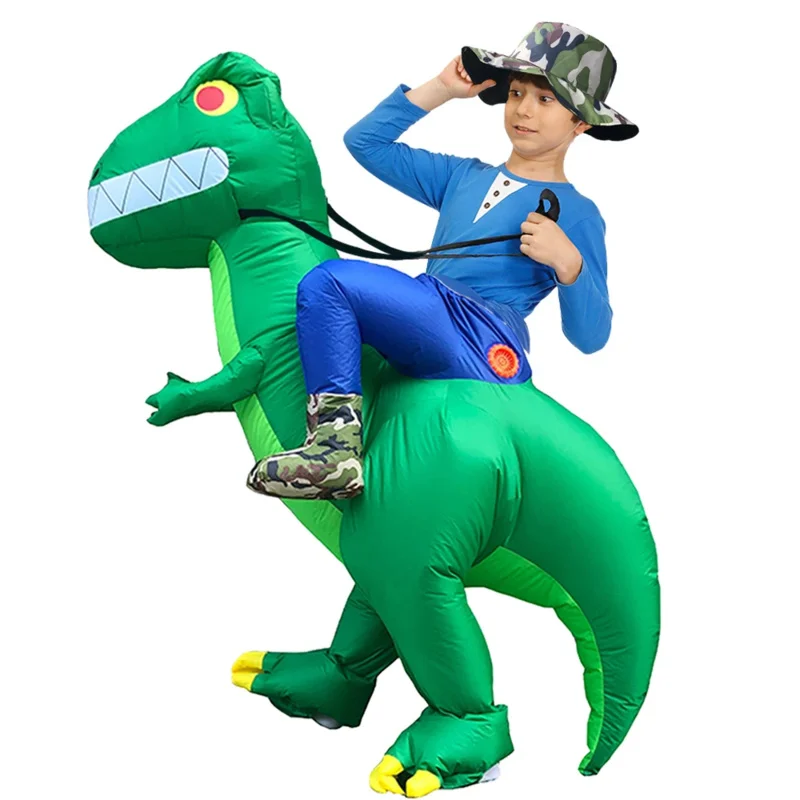 Halloween Kids Inflatable Dinosaur Costume Cosplay T-REX Dino Clothing Christmas Party for Women Men Adult Fantasia Jumpsuit PA3
