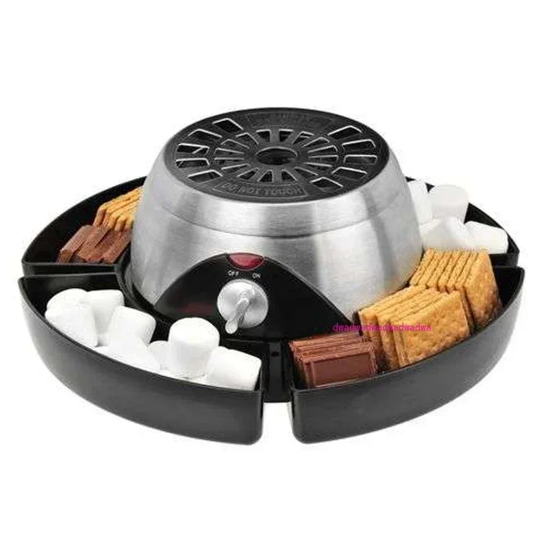 Approved Chocolate Marshmallow Roaster Tabletop Stainless Steel Indoor Electric Smores Maker with Four Forks