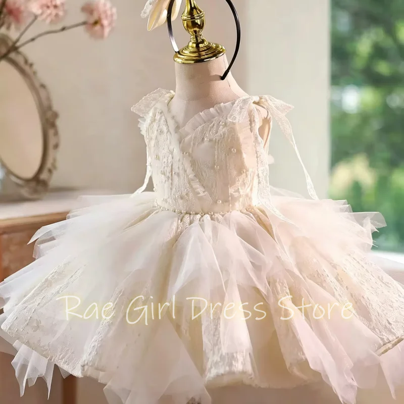 New French style toddler beauty pageant dress, elegant girl piano performance prom evening dress, suitable girl ceremony dress