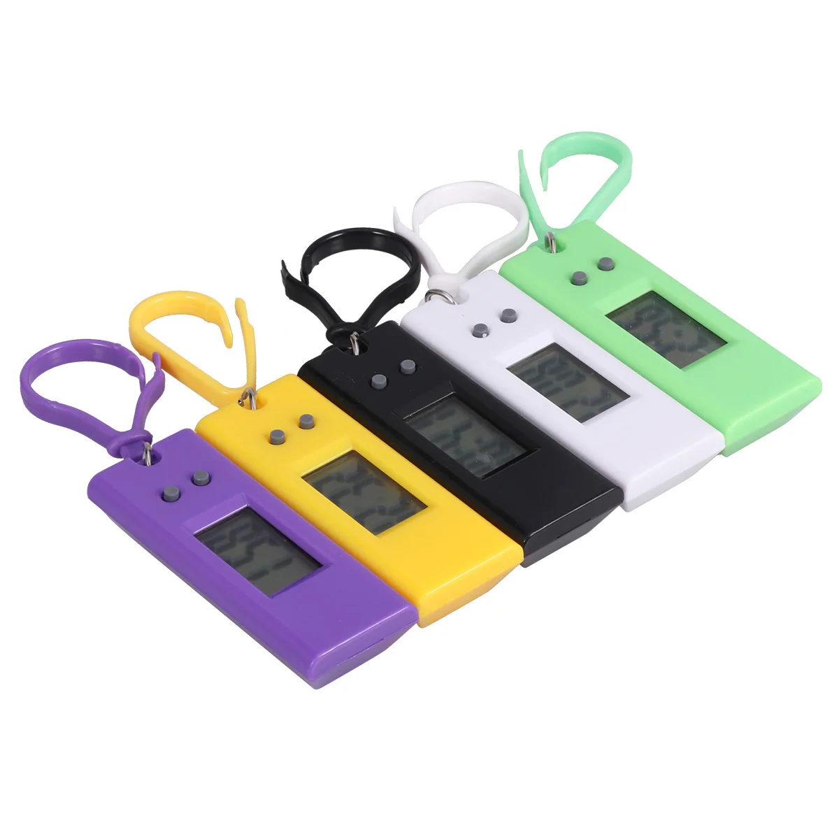 5 قطعة ساعات الجيب الإلكترونية كيرينغ صغيرة معلقة كليب على ساعة للطلاب المفاتيح الرقمية ساعة معلقة الإلكترونية