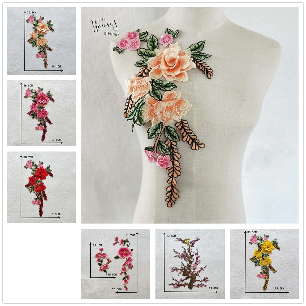 stereoscopic Rose Blossoms Hollowing out Lace DIY embroidery and sewing Clothing, formal dress decorations Accessories