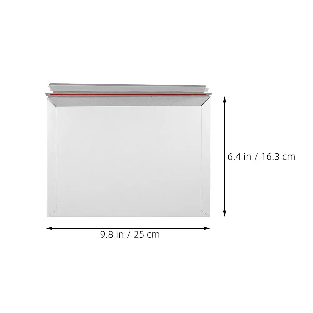 25Pcs Cardboard Photo Document Mailers Self Seal Envelopes Flat Shipping Stay Flat Mailing Envelopes for Documents Art Catalogs