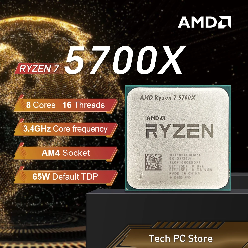 NEW AMD Ryzen 7 5700X 3.4GHz L3=32M Processor 65W 8-Core 16-Thread R7 5700X Socket AM4 7NM DDR4 but No Fan