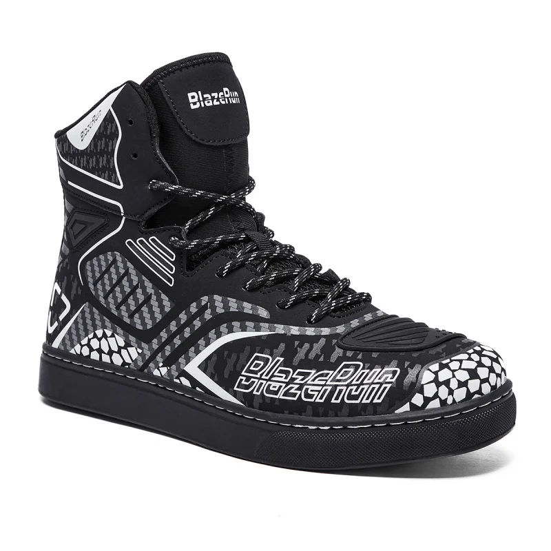 รองเท้ามอเตอร์ไซค์ผู้ชายแบบใหม่ กันน้ำ ระบายอากาศได้ดี รองเท้าบูทขี่มอเตอร์ไซค์กันลื่น สำหรับผู้ชาย