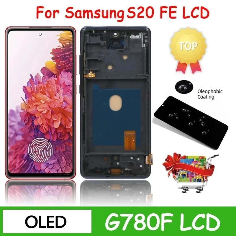 

OLED Quality For Samsung S20 FE 4G SM-G780F CD Display Touch Digitizer With Frame For Samsung S20FE 5G S20 Lite G781B LCD