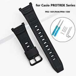 TPU Silicone Strap for Casio PROTREK Series PRW-1500 PAW-1500 PRG-130 Men Replacement Sport Waterproof Resin Watch Band Bracelet