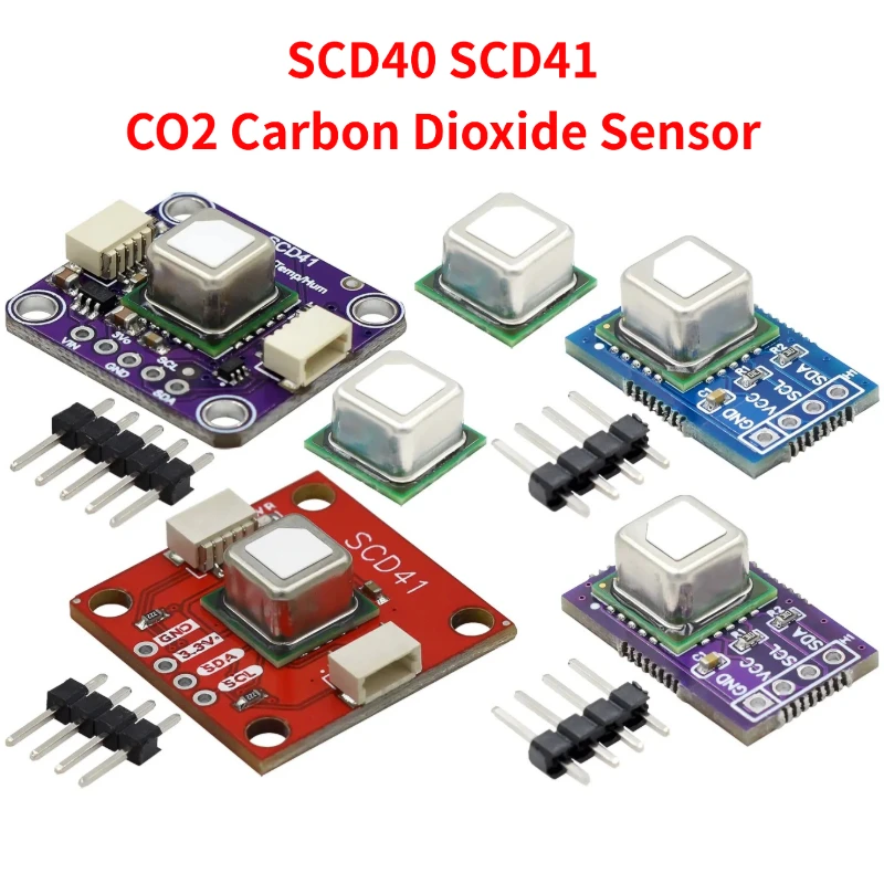 SCD40 SCD41 CO2 Carbon Dioxide Sensor I2C Temperature Humidity Air Quality Detector Module NDIR Gas Monitor