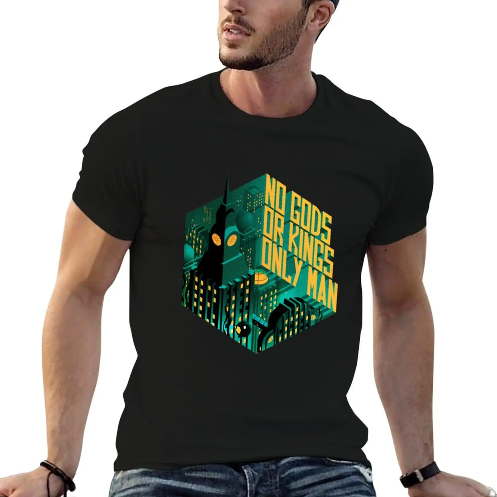 T-shirt Rapture pour hommes, 100% coton, T-shirt essentiel pour hommes, No Gods or Kings, Only Man