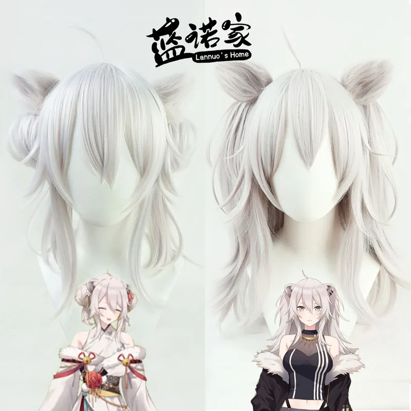 Virtual YouTuber VTuber Shishiro Botan Anime Cosplay Wigs Fiber Heat Resistant Synthetic Hair + Wig Cap