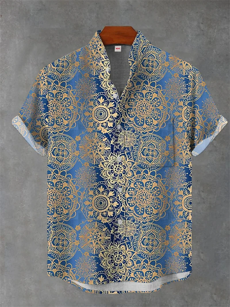 

3d Printed Men's New Short Sleeve Shirt Retro African Tribal Totem Pattern Pop Street Fashion Tops Shirt Vintage Unisex Y2k Tops
