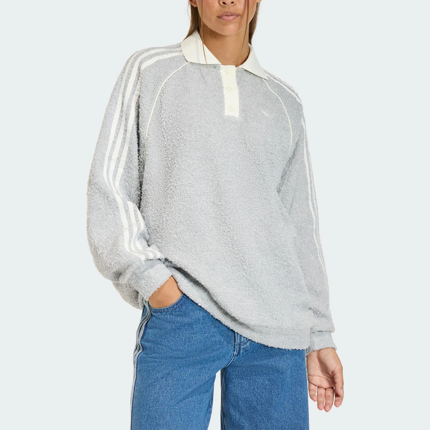 Adidas genuine clover women's loose knit casual pullover KS7791