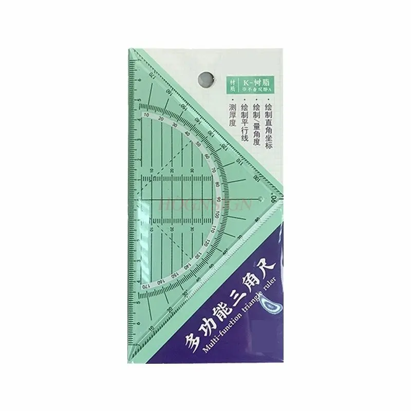 1pcs Multi functional student triangle ruler triangle board transparent ruler triangle board student ruler