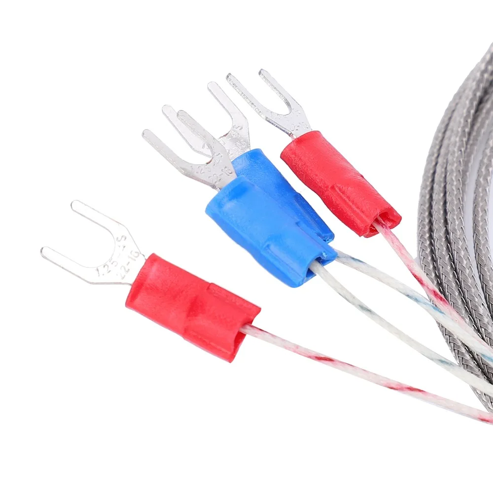 4PCS 3x15x1000 K-Type Thermocouple Metal Shielded Core Stainless Steel Woven 3D Printer Accessories Industrial Grade